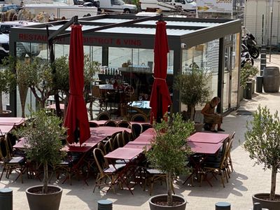 Terrace and pergola on the old port