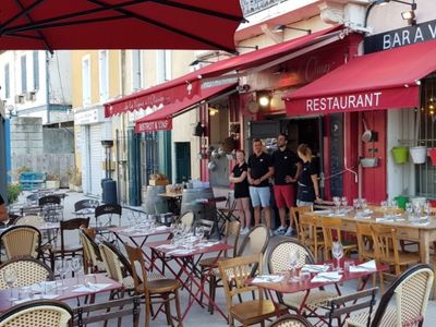 Terrace and pergola on the old port