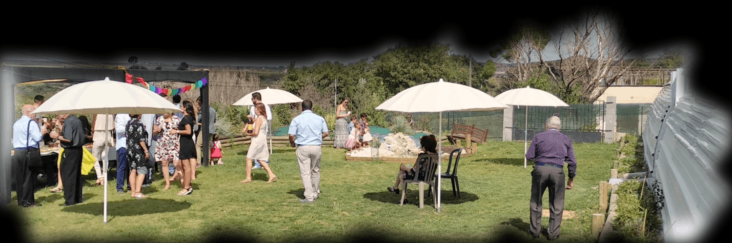 Party area with garden