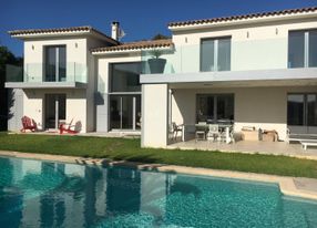 Sheltered terrace with sea, garden and swimming pool views