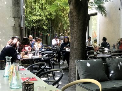 Room with tree-lined terrace in the heart of Nîmes