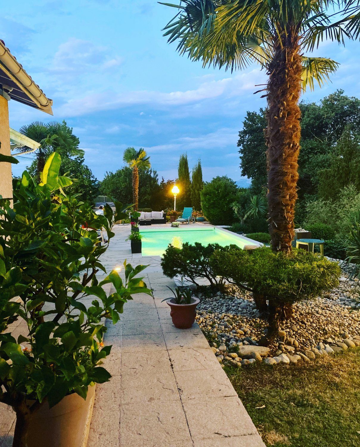 Estate with swimming pool in the heart of lush vegetation