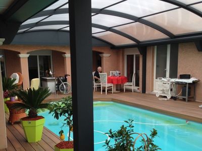 Spa area with swimming pool