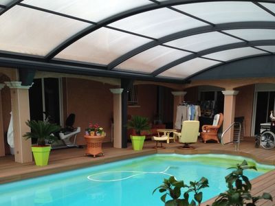 Spa area with swimming pool