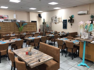 Restaurant room with 92 seats and terrace with 50 seats