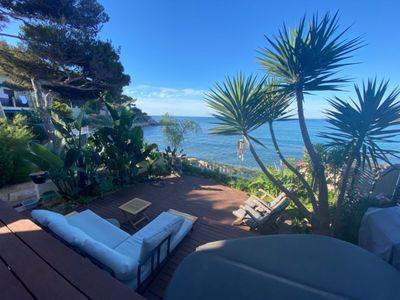 Exceptional sea view terrace 10 m from the beach