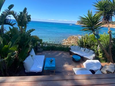 Exceptional sea view terrace 10 m from the beach