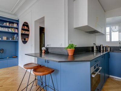 Haussmannian apartment with balcony and Eiffel Tower view