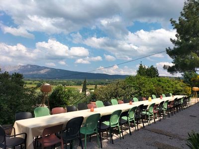 Reception room and garden area