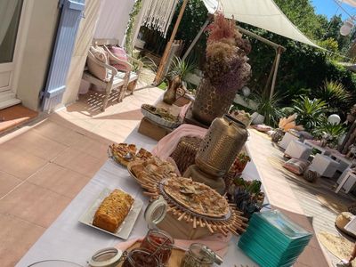 Garden with terraces and swimming pool