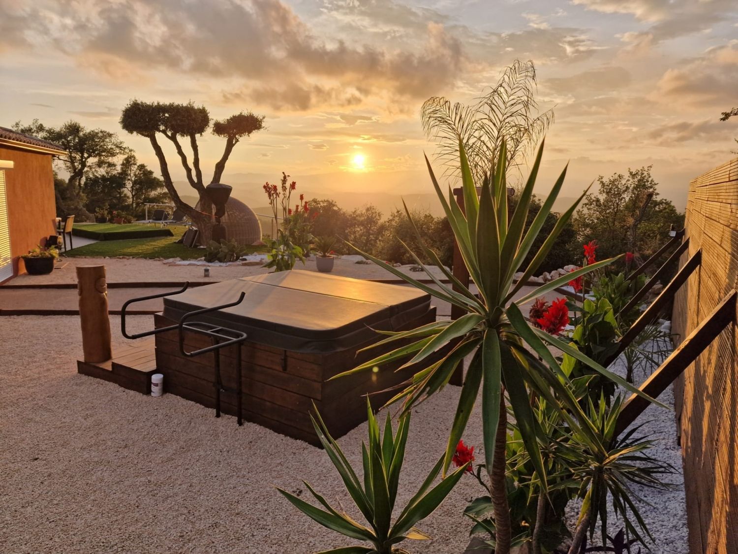 Terrace at sunset