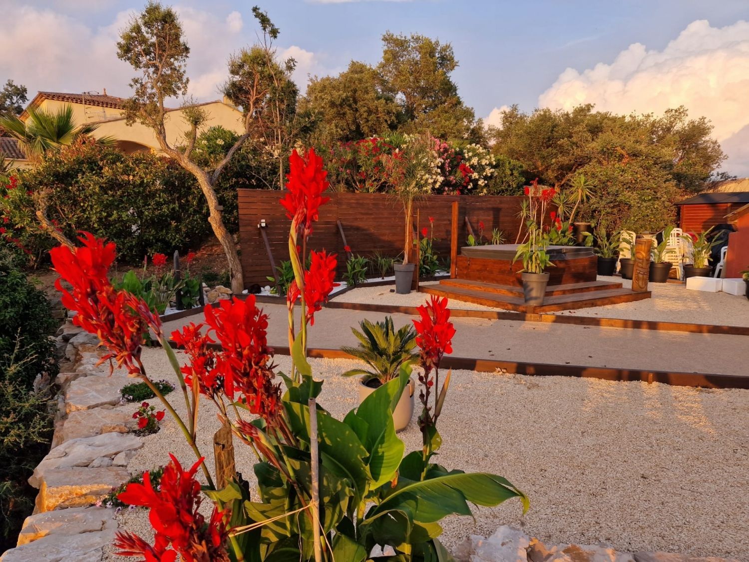 Terrace at sunset