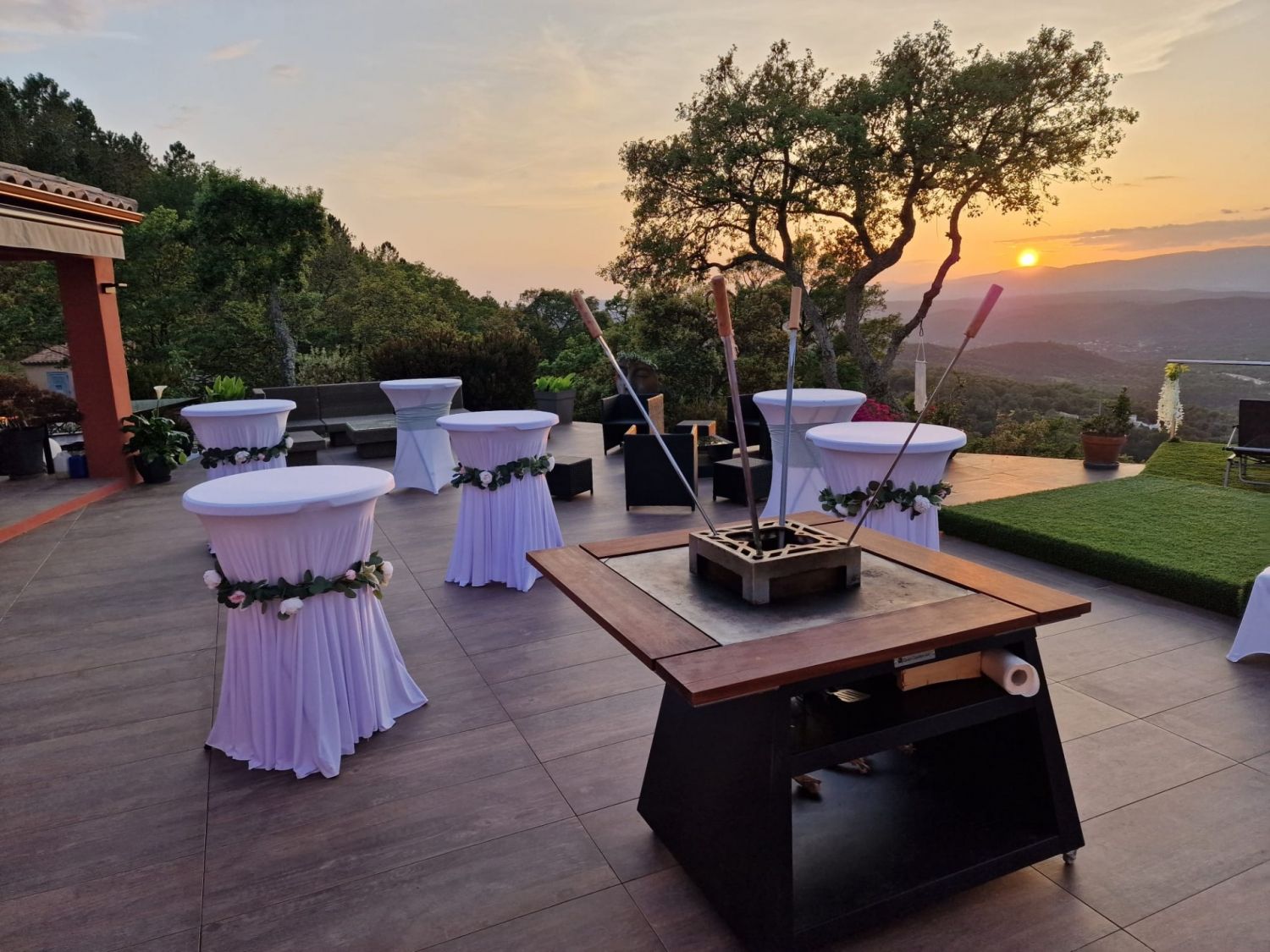 Terrace at sunset