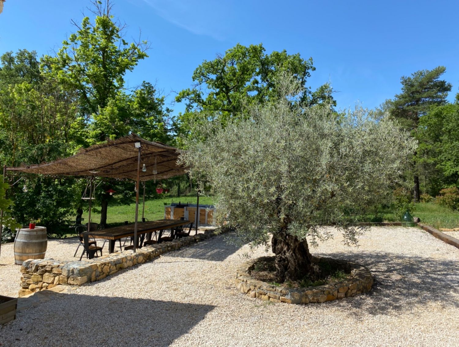 Land with swimming pool and summer kitchen