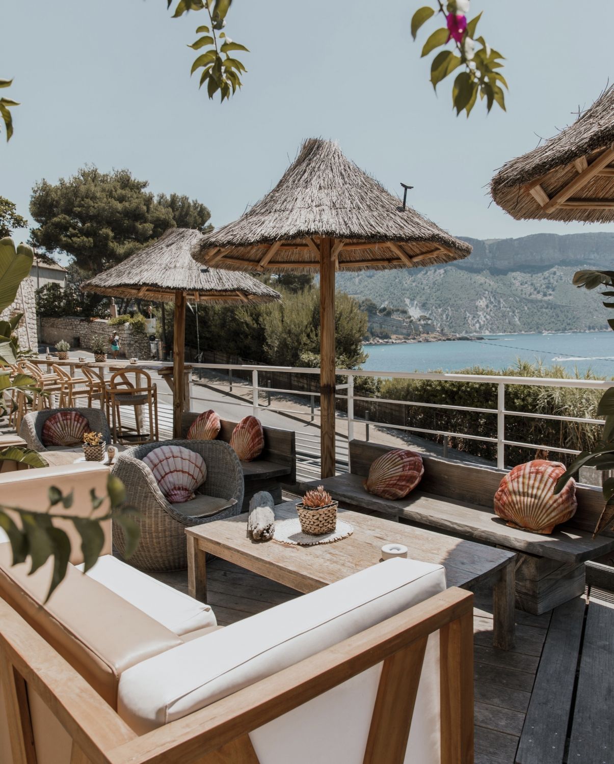 Chic Beachfront Hotel Terrace in Cassis with Sea Views