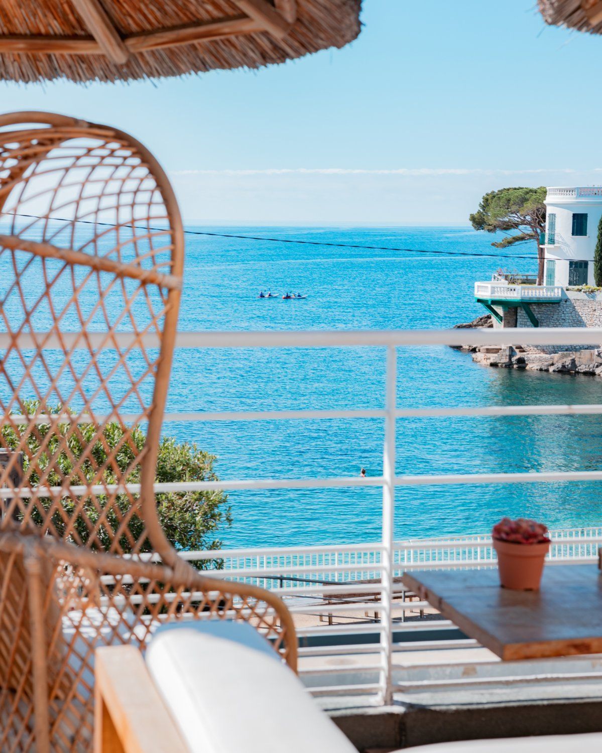 Chic Beachfront Hotel Terrace in Cassis with Sea Views