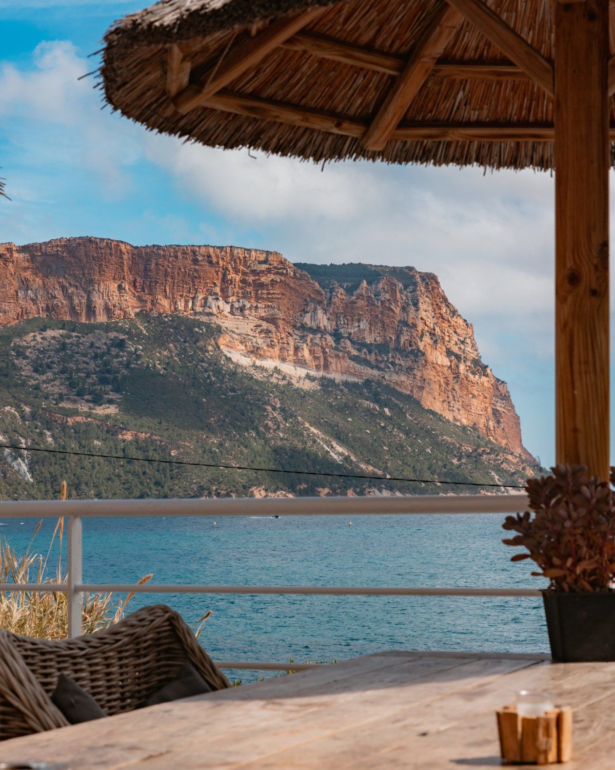 Chic Beachfront Hotel Terrace in Cassis with Sea Views