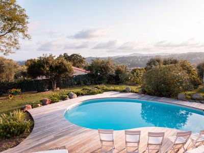 Panoramic terraces, swimming pool and garden