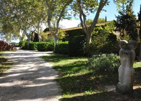 Large garden with fountain