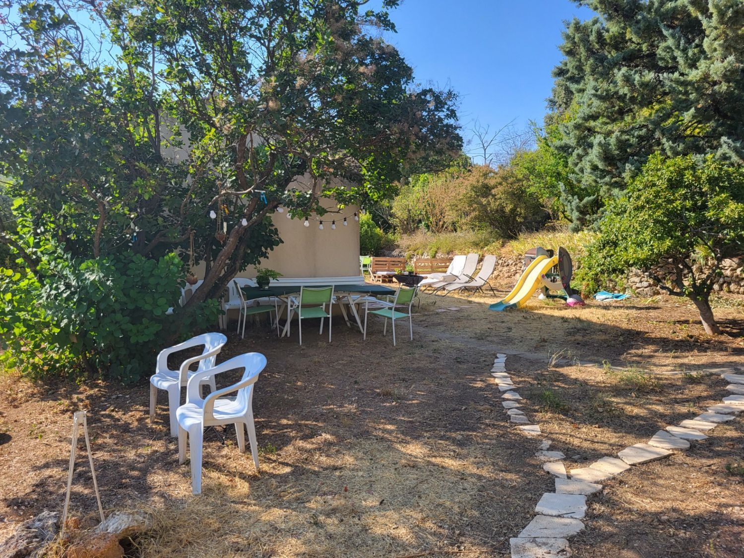 Outdoor property with playhouse