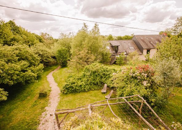 Unusual lodges, gite, terrace and large garden