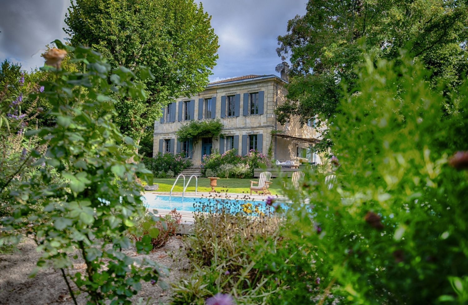 Mansion with swimming pool and garden