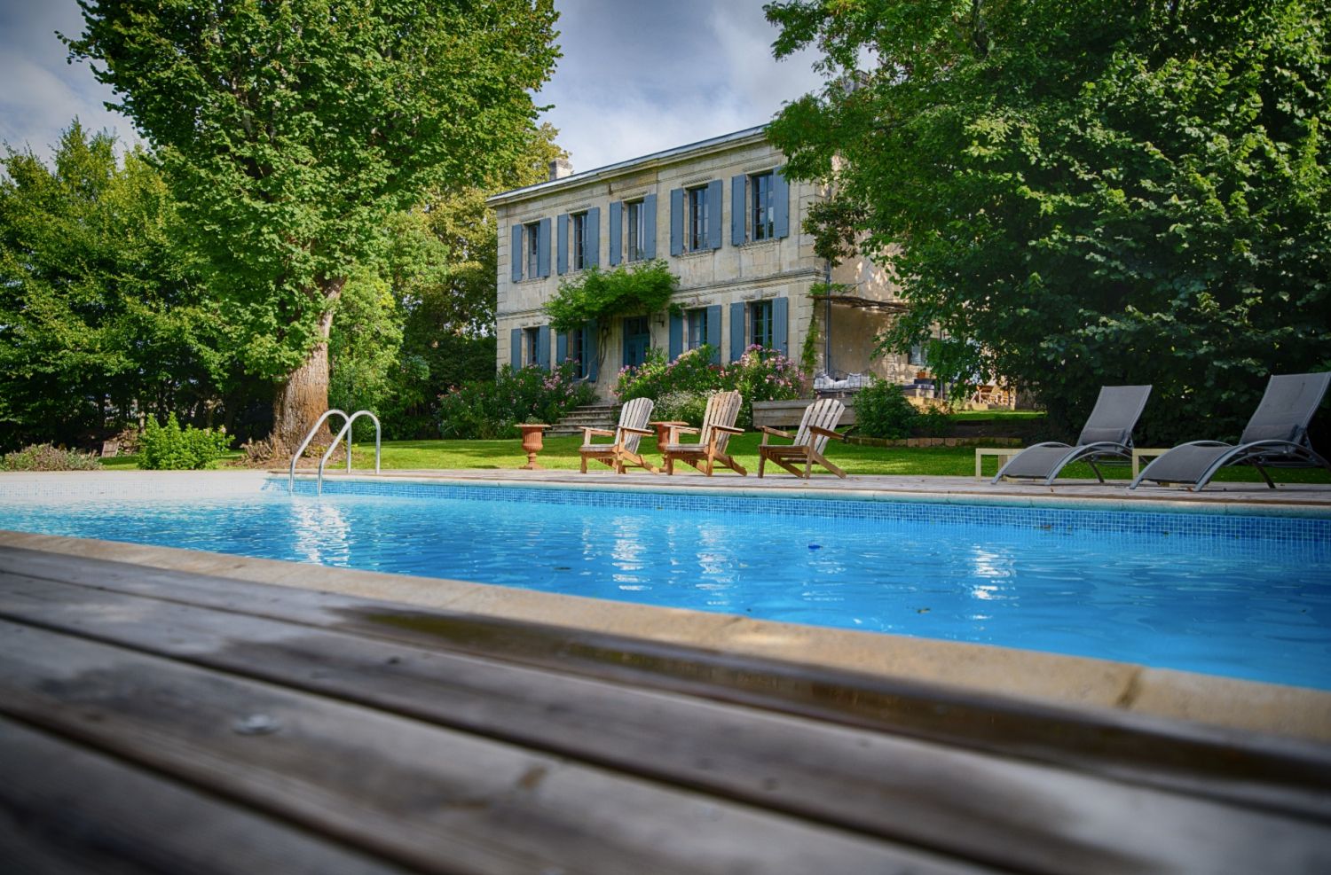 Mansion with swimming pool and garden