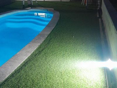 Terrasse avec piscine Salon palette tonelle 