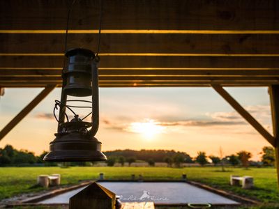 Reception area with swimming pool in Perche