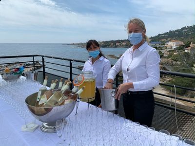 Event hall with private port and beach