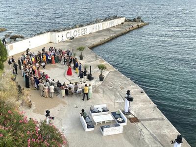 Event hall with private port and beach