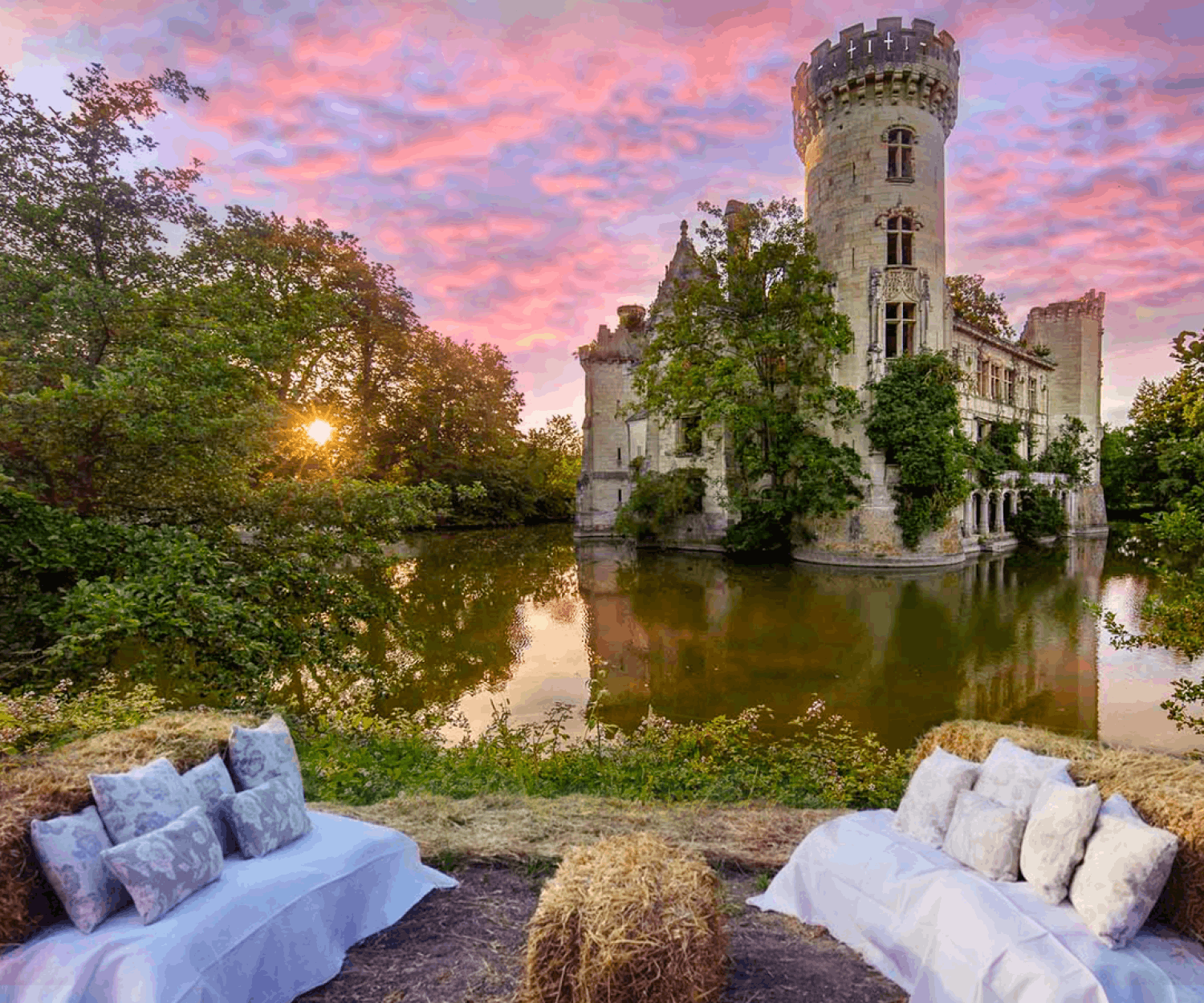 Mysterious and romantic castle in the Loire Valley