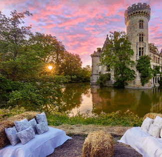 Mysterious and romantic castle in the Loire Valley