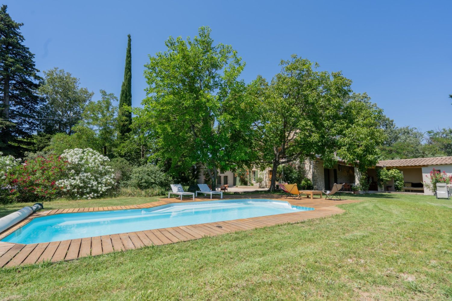 Mas surrounded by vines and olive trees