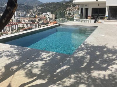 Garden and swimming pool breathtaking view