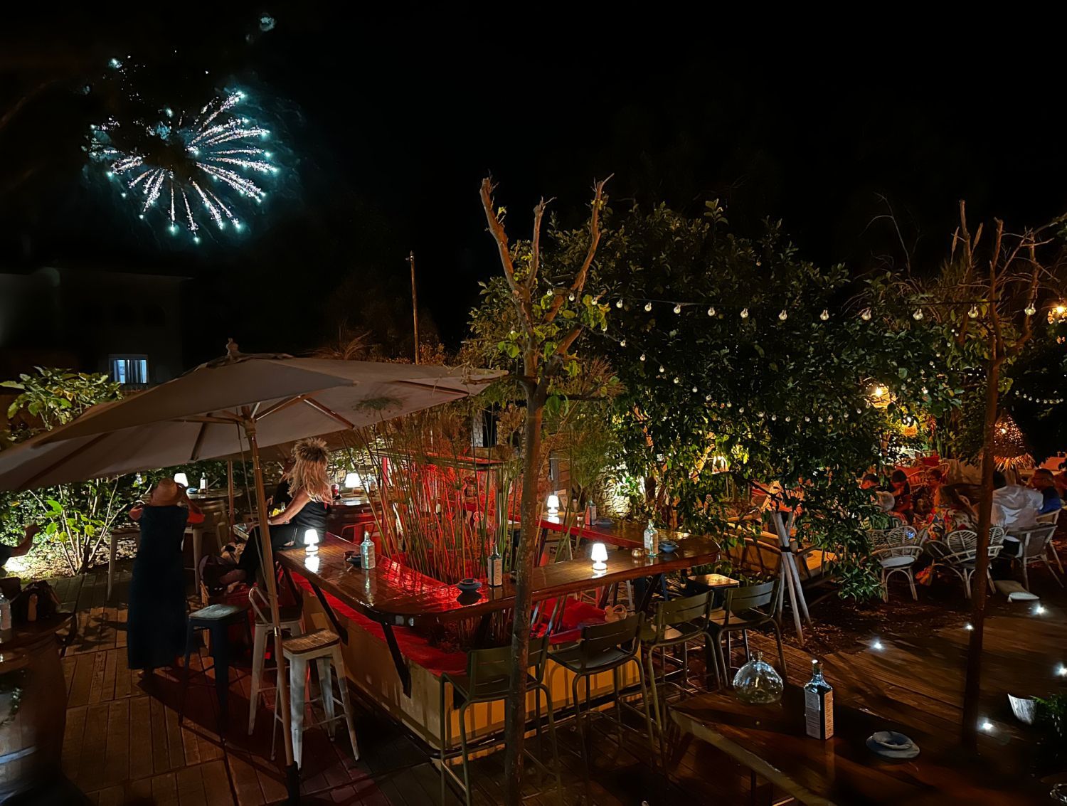Cocktail and tapas bar in a garden near the beach