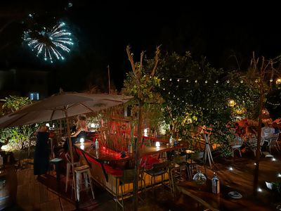 Cocktail and tapas bar in a garden near the beach