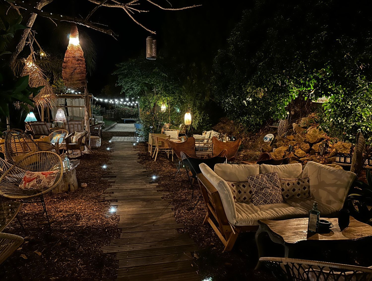 Cocktail and tapas bar in a garden near the beach
