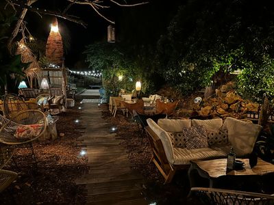 Cocktail and tapas bar in a garden near the beach