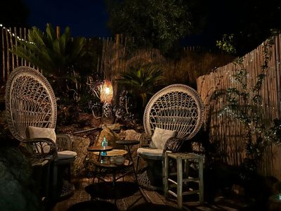 Cocktail and tapas bar in a garden near the beach