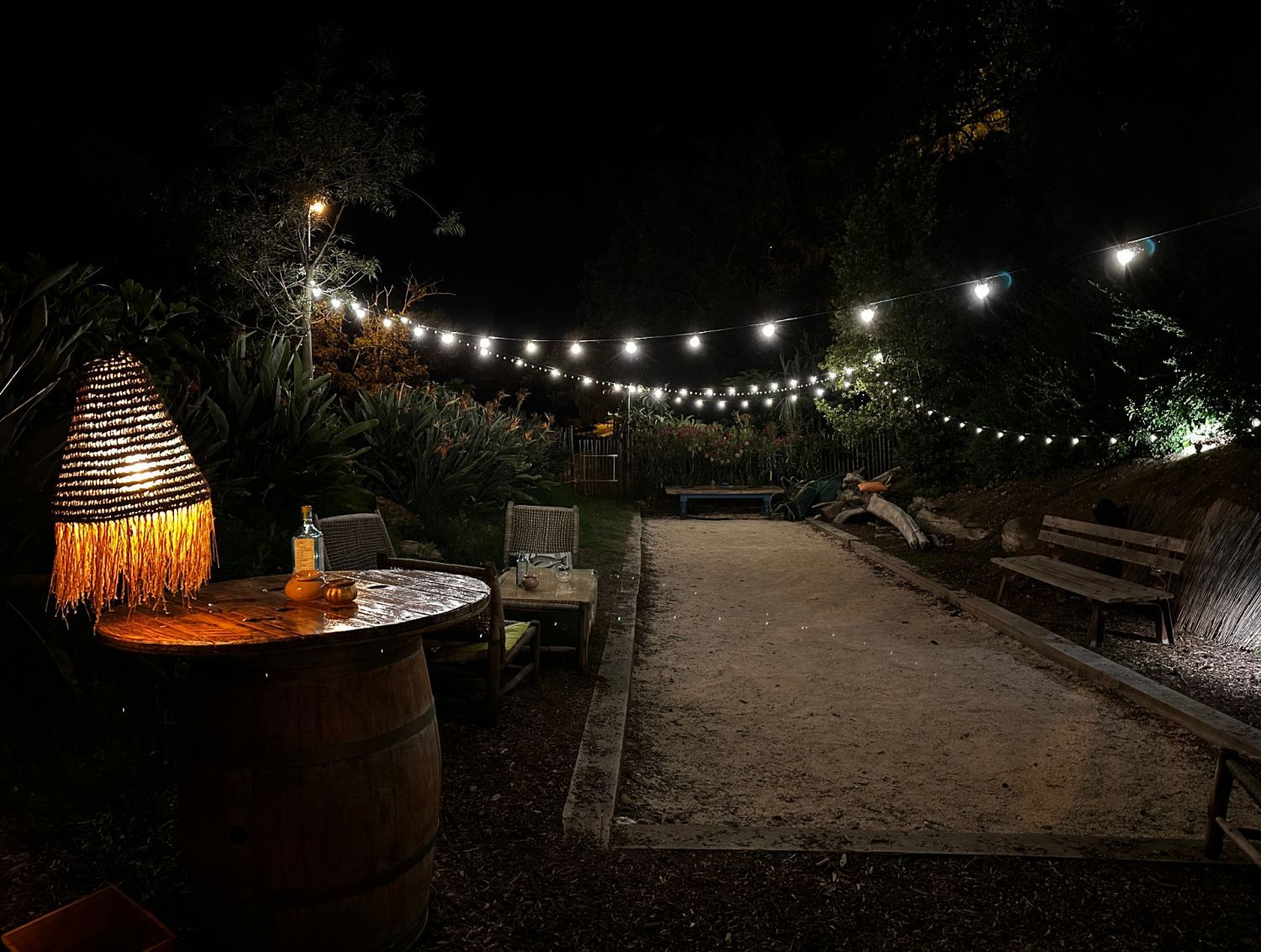 Cocktail and tapas bar in a garden near the beach
