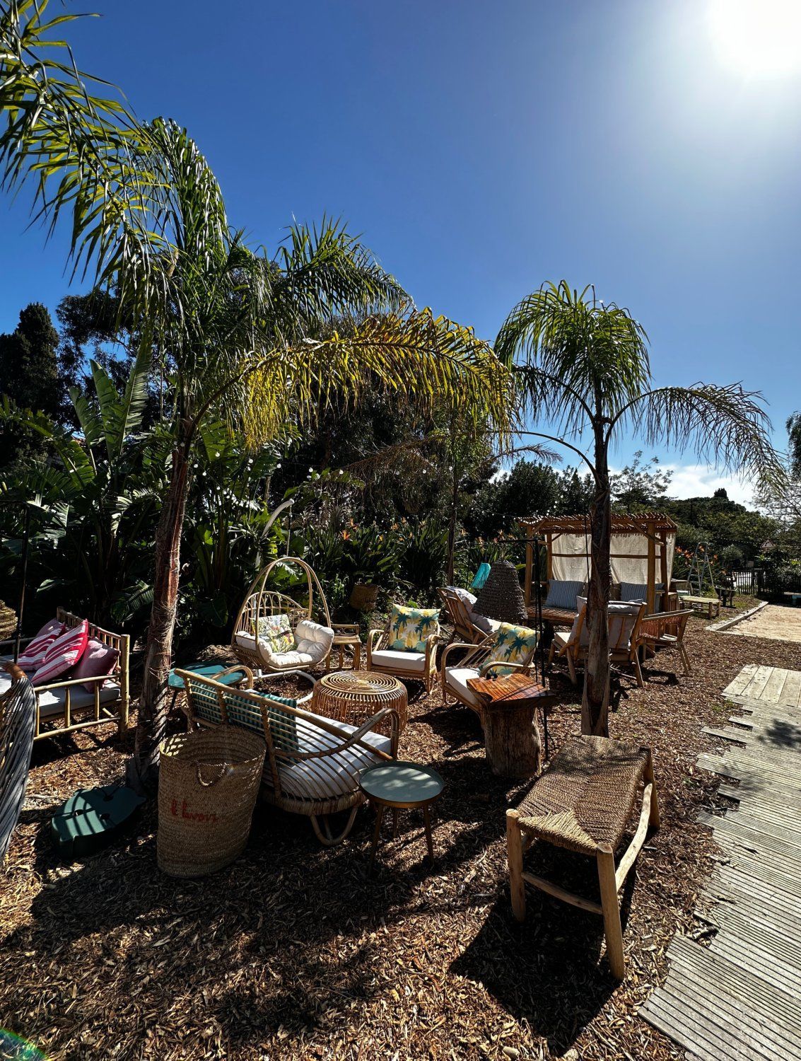 Cocktail and tapas bar in a garden near the beach