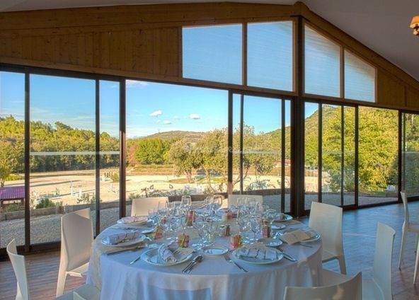 Reception room in the middle of an equestrian center