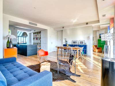 Modern apartment with panoramic view of Lyon