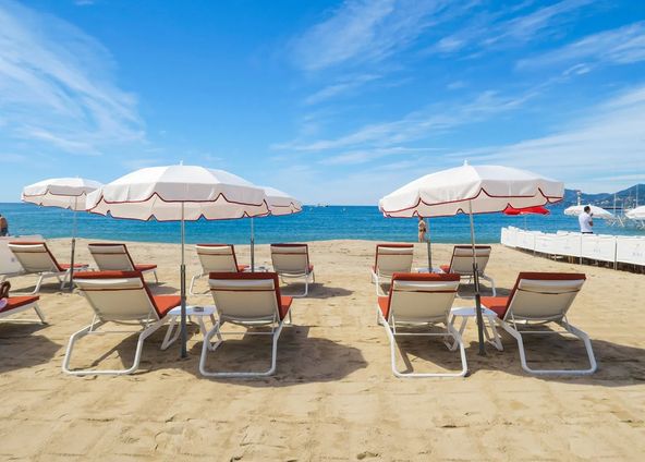 Private Beach in Cannes facing the Palais des Festivals