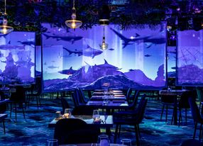 Scuba diving in an immersive Parisian restaurant