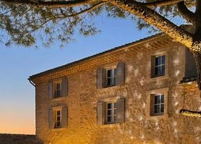 Mediterranean garden of a wine estate in Provence with swimming pool
