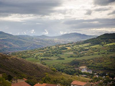 A chapel turned loft with a view of the Auvergne volcanoes