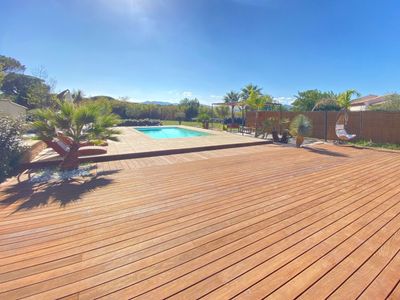 Villa with a swimming pool and a large garden