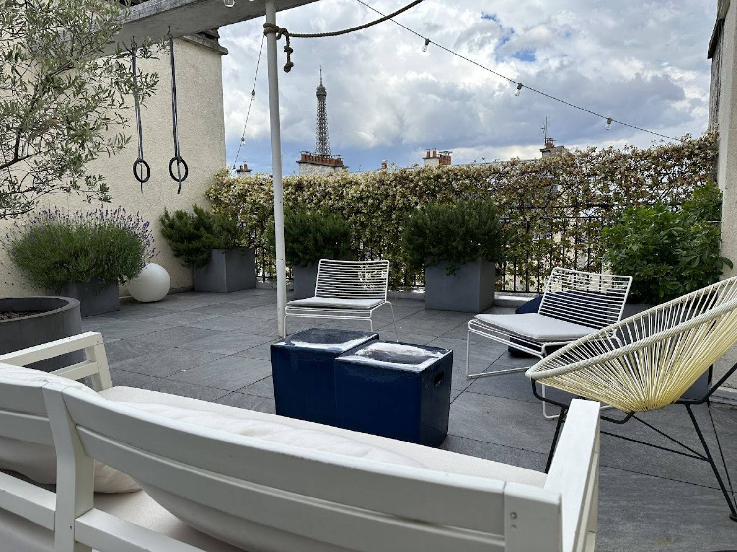 Luxury Paris Apartment with 3 Terraces & Eiffel Tower Views